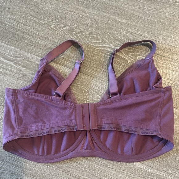 Adore Me 38H Pink Unlined Cotton Underwire Full Coverage Bra - Picture 3 of 4